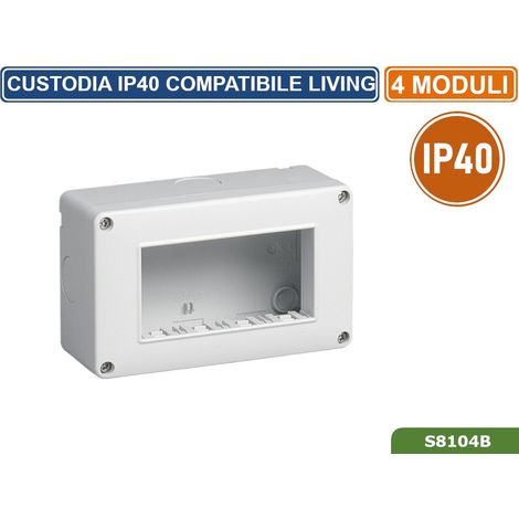 Cassetta parete 2 3 4 posti per prese frutti Bticino living international light  4 Posti