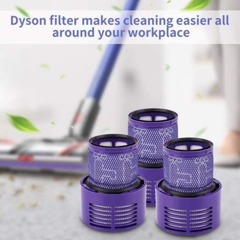 (Blu) Confezione da 3 filtri di ricambio per la serie Dyson V10, sostituisce il filtro codice 969082-01, compatibile con Dyson Cyclone V10