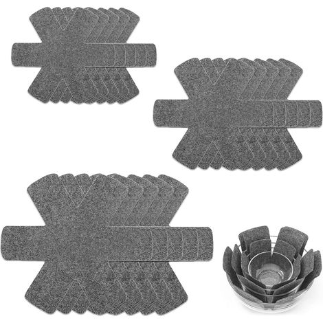 JSSEVN-Lot de 15 protège-poêles en feutre, protection empilable pour casseroles et poêle, 3 tailles, tapis d'isolation thermique antidérapant (1/5)