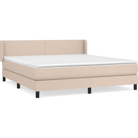 Maison Exclusive - Giroletto a Molle con Materasso Cappuccino 180x200cm Similpelle (1/5)