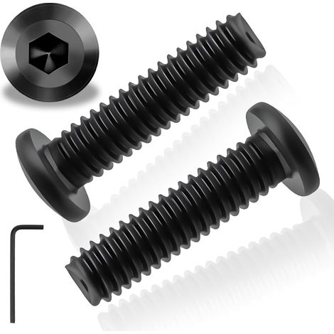 20 vis à tête fraisée m6x25mm,acier inoxydable 304,noir,filetage complet,avec clé hexagonale,pour meubles et machines (1/5)