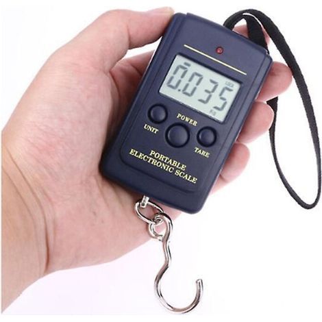 Tragbare Taschenwaage 40 kg, Mini-Digitalwaage mit Angelhaken zum Aufhängen, Gepäckwaage (1/4)