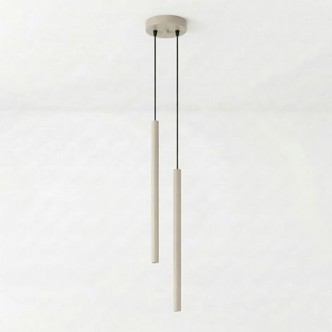 Suspension moderne taupe Ø15, 2 tubes 50cm G9 VICTORIA (1/2)