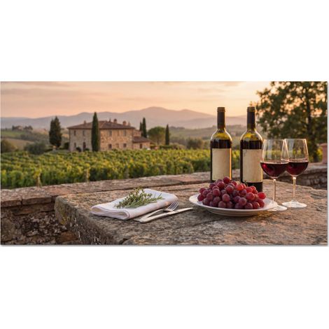 SALPICADERO DE COCINA Vino - Copas - Uvas - Viñedo 60x30 cm (1/3)