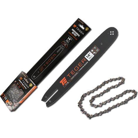 Schneidesatz, 36 cm Schwert + Kette, 3/8", 1,1 mm, 50 og, 9 Zähne, G-Aufnahme, Teger (1/3)