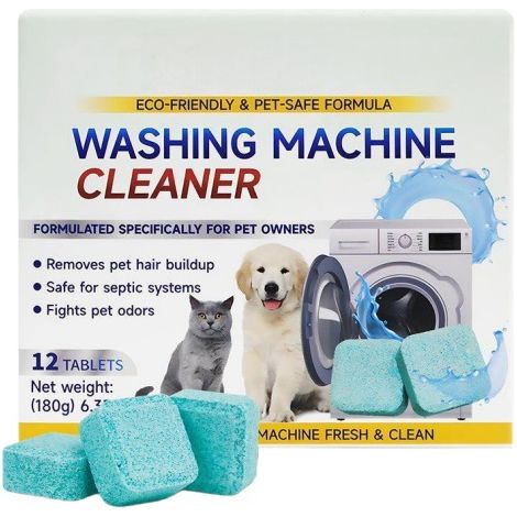 Tablettes nettoyantes écologiques pour lave-linge, spécialement conçues pour les animaux de compagnie. (1/4)