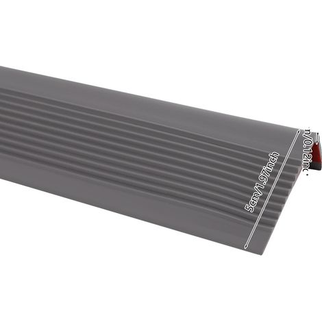 Protector de borde de escalera, tira antideslizante de seguridad, adhesivo fuerte, gris oscuro. (1/2)