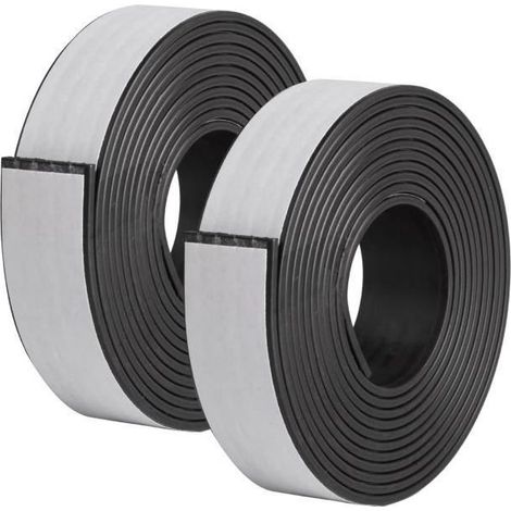 Ruban Magnétique Autocollant - A+ B Ultra Puissant - Pack de 2 rouleaux - 20mm x 2m - Adhésif 3M (1/4)