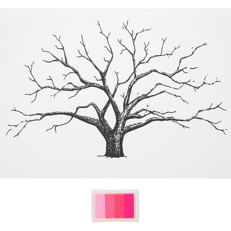 30 x 40 cm großer Fingerabdruckbaum für Hochzeiten – Fingerabdruck-Gästebuch mit Stempelkissen – Dekoration für Veranstaltungen und Zuhause (1/5)
