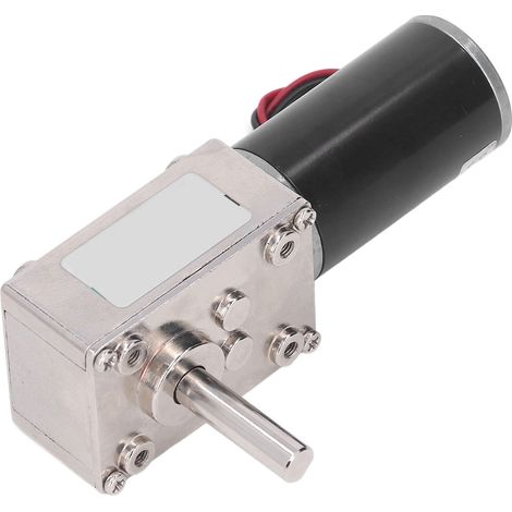 Micro DC Geared Motor Self Locking Adjustable Speed Wear Resistance Worm Gear Motor DC24V 18W 0-50rpm (1/5)