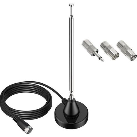Antena de radio FM DAB para interiores con base magnética y cable de extensión de 3 m para receptor estéreo y recepción de radio digital. (1/5)