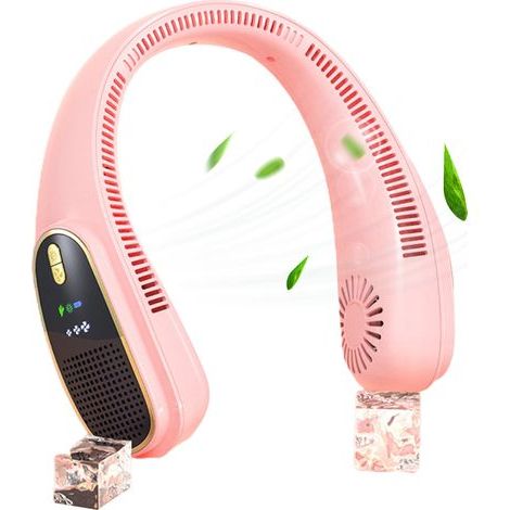 Ventilateur de cou portable sans mains, rechargeable USB, sans pales, silencieux, pour sports extérieurs, bureau et voyages (1/5)