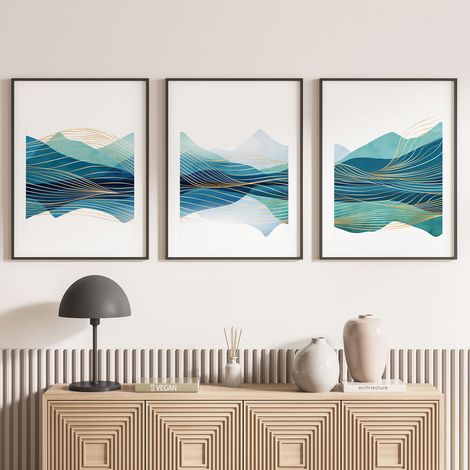 Lot de 3 Affiches / Posters Triptyque - Design - 3 Affiches - 70x100 cm (Cadres non fournis) - Photo pleine page (1/5)