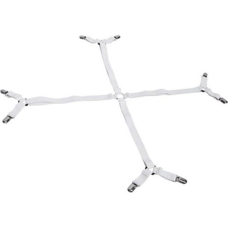 Sangle De Lit - Sangle Élastique Croisée Avec Clip Triangle Anti-glissement - Pour Draps Et Surmatelas - 1 Pièce (1/3)
