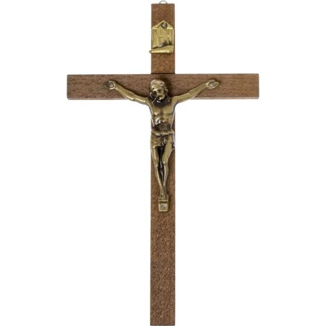 Hängekreuz aus Holz, braun, 27,5 x 16,5 cm (1/3)