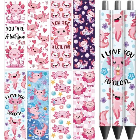 48 Autocollants Stylo UV DTF, Salamandre Hexagonale Stickers de Transfert Imperméables Haute Définition pour Stylos, DIY Personnalisation, Loisirs Créatifs et Cadeaux (1/5)