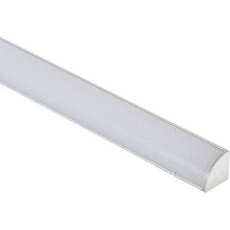 Profilé Aluminium Angle Rond avec Capot Continu pour Ruban LED jusqu'à 10 mm Aluminium 2 m Noir translucide (1/2)