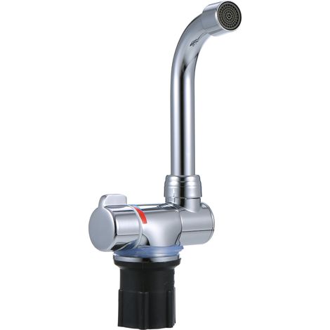 Grifo de cocina plegable, con rotación de 360°, monomando de agua fría y caliente en cobre para autocaravana, caravana, barco, etc. (1/5)