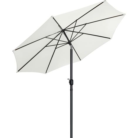 Homevive Sombrilla de Jardín Inclinable con Manivela de Aluminio y Poliéster Impermeable (1/5)