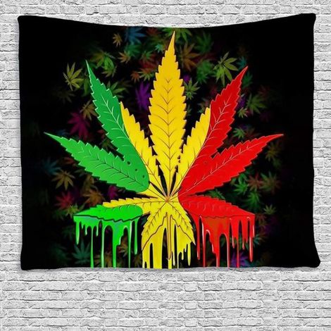 Décoration murale - 200x150 cm - Cannabis - Joint - Intérieur - Tapisserie murale - Tissu - Affiche - Fond - Cadre - Décoration - Salon - CBD - THC - Grinder - Broyeur - Graines de chanvre - Bob Marle (1/5)
