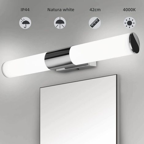 Lampe miroir, lampe miroir pour meuble de salle de bain LED, lampe pour meuble miroir, applique murale, 16W（40cm）Installation de câblage