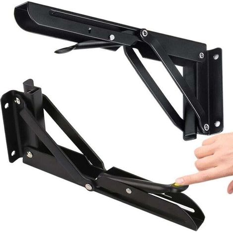 Support Equerre Pliable 300mm, XU, Équerre Rabattable Charge Lourde 2 Pièces, Murale 120Kg Porteur, Consoles Pliantes pour Garage, Bureau, Chambre, Tablette 30 KZQ - KZQ (1/4)