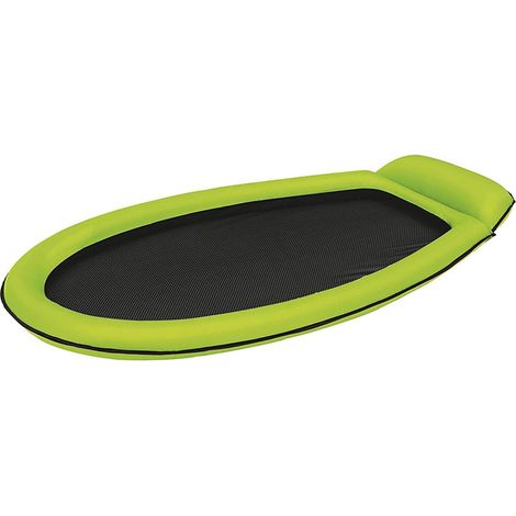Materassino ad amaca gonfiabile - Misura 178x94 cm - Lettino gonfibile ad anello rivestito in tessuto e rete in nylon - Colore Verde (1/4)