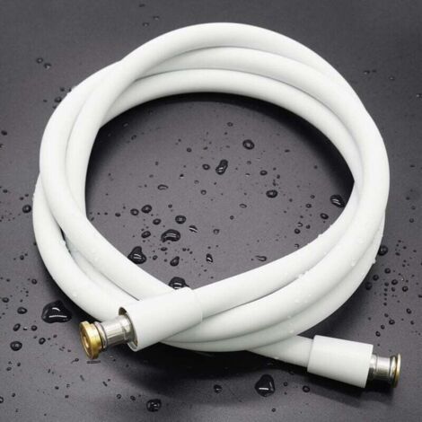 Flexible de Douche Universel (G1/2 Pouces, XU, 2m), Tuyau de Douche en Silicone Ultra-Doux, Tuyau Douche Anti-Torsion et Anti-Pliure,Douchette WC, Blanc - (1/4)