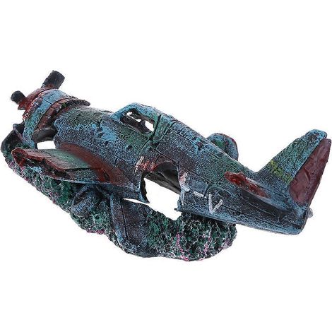 Décorations d'aquarium en forme d'épave d'avion, cachette pour betta de grande taille pour Tank-S- (1/4)