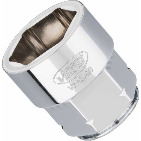 VIGOR Steckschlüssel-Einsatz superflach V7202-20 Vierkant hohl 12,5 mm (1/2 Zoll) Außen-Sechskant Profil 20 (1/5)