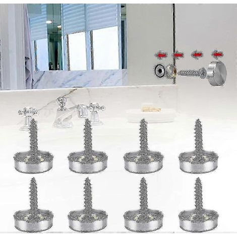 Capuchons de vis décoratifs en acier inoxydable brossé avec joint, antirouille et étanche, lot de 20 embouts miroir résistants à l'eau (1/4)