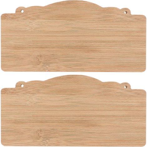Lot de 2 panneaux en bois brut vierges à suspendre, pour projet de bricolage.-25.00X12.50X0.90CM (1/4)