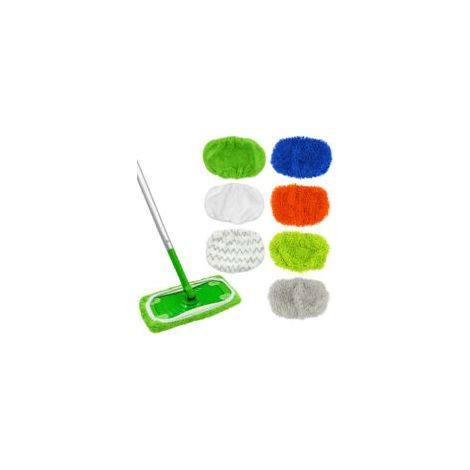 7-teiliges Set wiederverwendbarer Wischtücher für Swiffer Sweeper, Mikrofaser-Wischmopp-Pads, wiederverwendbare Wischmopp-Pads, Ersatz-Wischmopp-Pads - Crezuo