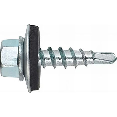 Index – Vis autoperceuse zinguée 4,8 x 35 mm – Tête hexagonale SW8 – Pour bois tendre et dur, tôle – Installation panneaux affichage (1/4)