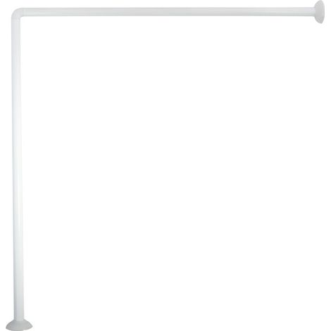 Aluminium Duschstange Winkel 80x80 Weiß - M S V