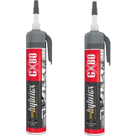 Sellador universal CX80 HYBRICX - Adhesivo automotriz negro 2x210g (1/2)