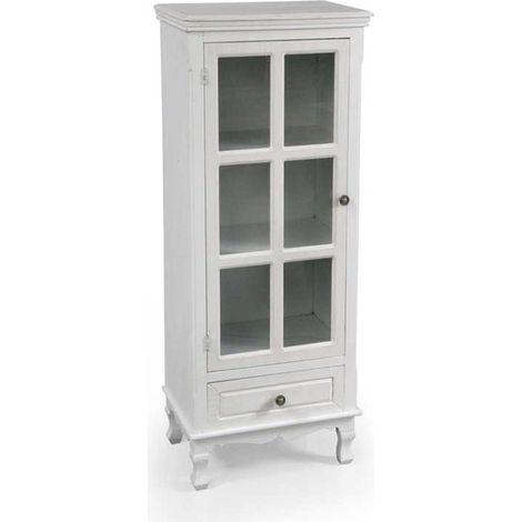 PERLA MOBILETTO A VETRINA 48 X 32 X H120 CM IN COLORE BIANCO (1/2)