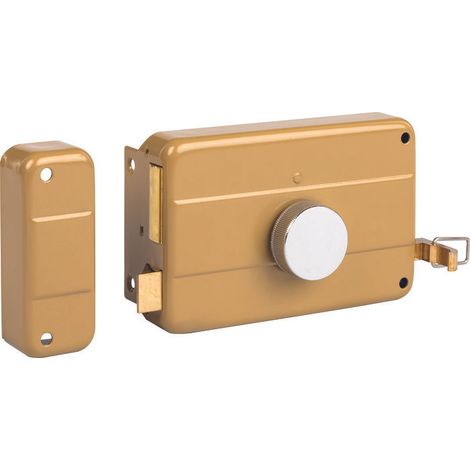 Thirard – Serrure électrique à cylindre et bouton à tirage – Coffre acier embouti – Pêne acier zingué – Cylindre laiton 45 mm – Mécanisme 3 tours (1/5)