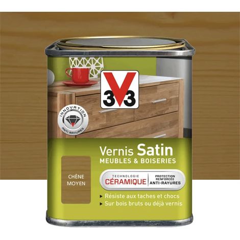 Vernis V33 Meubles et Boiseries Satin Chêne moyen 0,25 L (1/2)