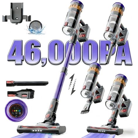 Lefant V1 Kabelloser 3-in-1-Stielsauger, Starke Saugleistung 46000 Pa, Bis zu 40 Minuten Laufzeit, 3 einstellbare Geschwindigkeitsmodi, Touchscreen-Steuerung, Speziell für Tierhaare & verschiedene Böd (1/5)