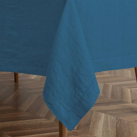 Tovaglia Da Tavola In Puro Cotone Rettangolare Tinta Unita Elegante Copritavolo Moderna Sala Da Pranzo Cucina Soggiorno Salvatavolo Petrolio - 6/8Posti140x180Cm (1/5)