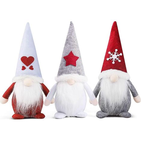 Niedliche, handgefertigte Weihnachtswichtel-Figuren für die Partydekoration – 3er-Set (1/5)