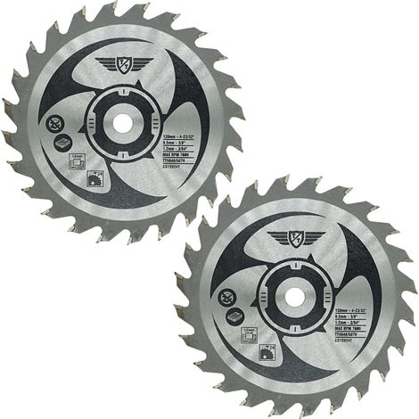 2pcs CS12024T2 120mm 24T 9.5mm Alésage Lame scie circulaire TCT (1/5)