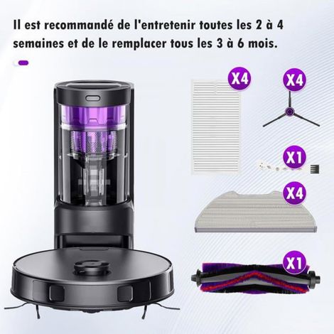 14 Accessoires pour Eureka E10s Robot Aspirateur, comprenant 1 brosse principale, 4 filtres HEPA, 4 lingettes, 4 brosses latérales (1/5)
