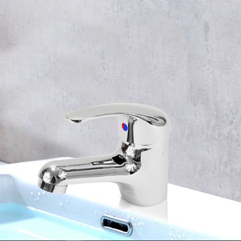 Robinet Mitigeur de lavabo chrome Design cartouche ceramique (1/3)