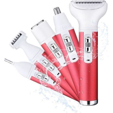 Rasoio elettrico USB 5 in 1 per donna: rifinitore per zona bikini, viso, sopracciglia, naso e corpo. (1/4)