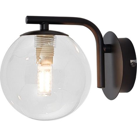 Applique murale décorative 1xG9 10W IP20 – Transparent et Noir (1/4)