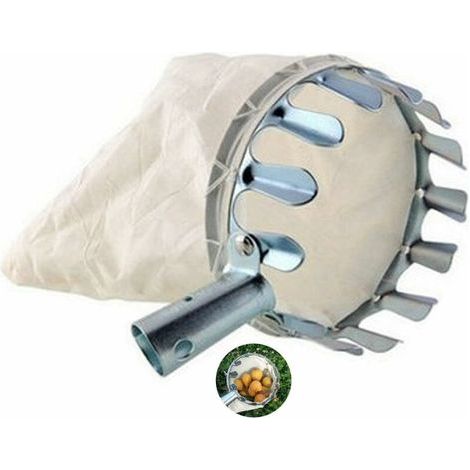 Outil de Cueillette de Fruits - Métal - Cueilleurs de Fruits - Avec Sac de Collecte - Pour la Récolte de Pommes, Agrumes, Poires, Pêches - Outils de Jardinage (1/5)