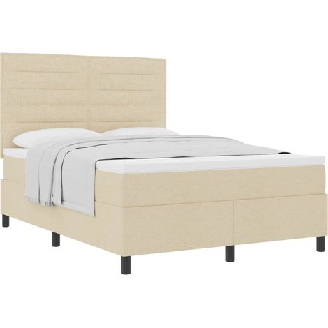 Maison Exclusive - Letto a molle con materasso Crema 140 x 190 cm Tessuto