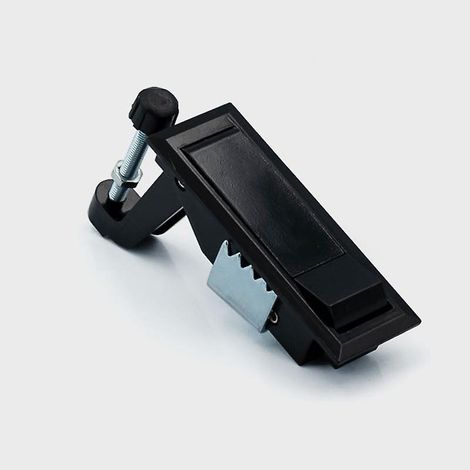 Lot de 2 verrous de porte à bouton-poussoir noirs pour tiroirs et placards - Idéal pour les camping-cars, les bateaux et les caravanes (1/5)